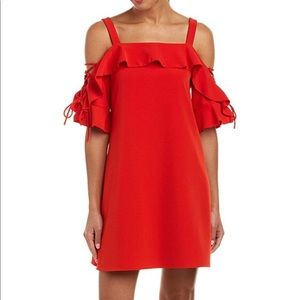 Laundry Shelli Segal Sz 12 Red Ruffle Mini Dress